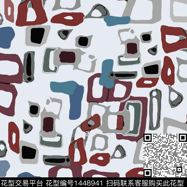 几何大牌风抽象传统印花华亿平台下载（图片编号: 1448941） - 瓦栏（Walan）
