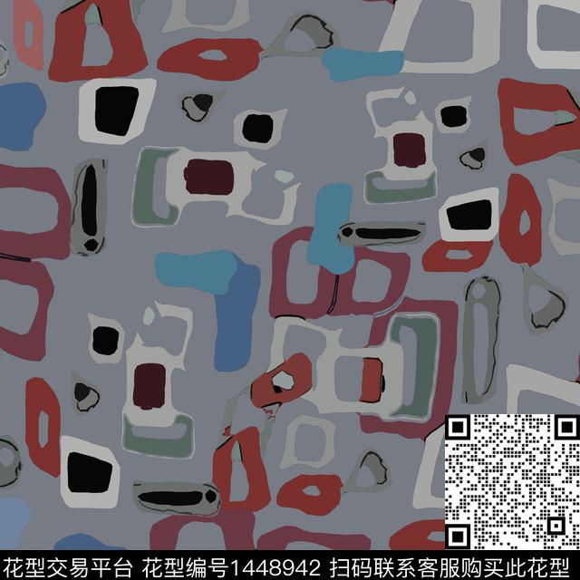 几何大牌风抽象传统印花华亿平台下载（图片编号: 1448942） - 瓦栏（Walan）