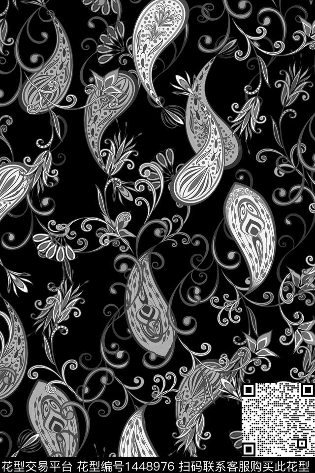 民族风佩斯利香云纱数码印花华亿平台下载（图片编号: 1448976） - 瓦栏（Walan）