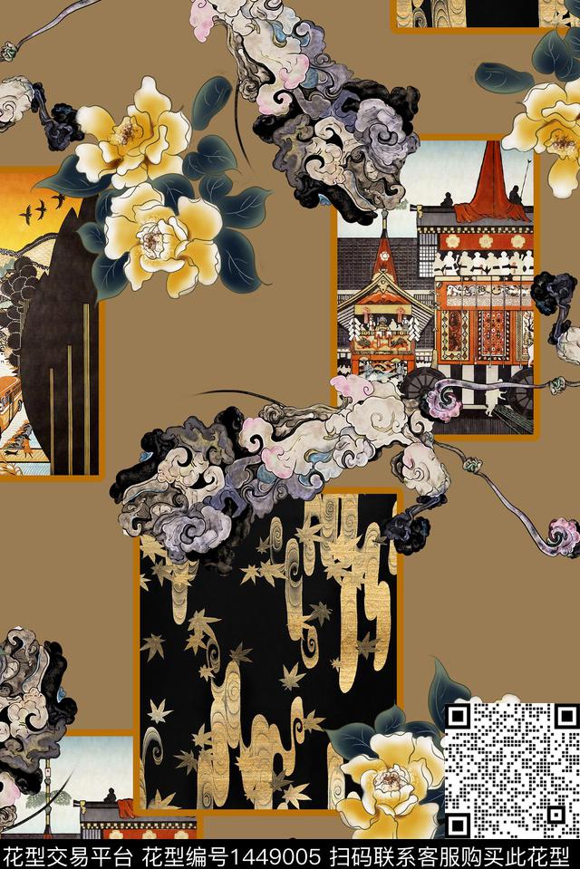 连衣裙数码华亿平台香云纱数码印花华亿平台下载（图片编号: 1449005） - 瓦栏（Walan）