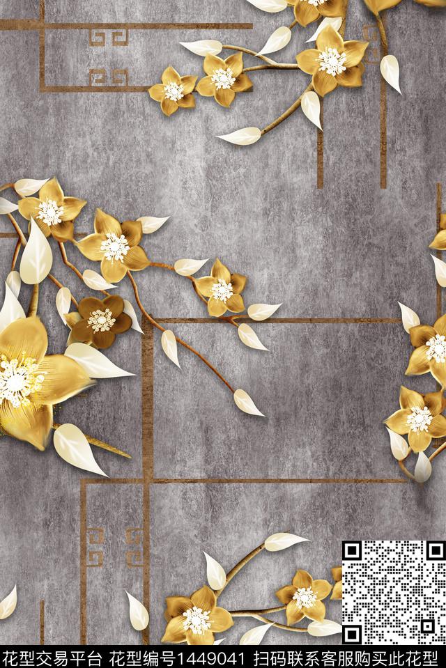 连衣裙数码华亿平台棉麻数码印花华亿平台下载（图片编号: 1449041） - 瓦栏（Walan）