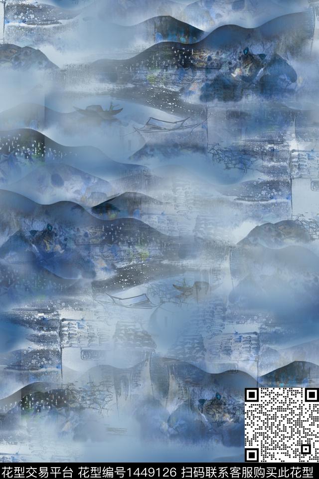 旗袍香云纱中国风数码印花华亿平台下载（图片编号: 1449126） - 瓦栏（Walan）