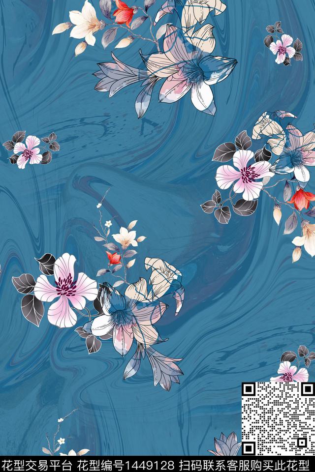 旗袍香云纱中国风数码印花华亿平台下载（图片编号: 1449128） - 瓦栏（Walan）