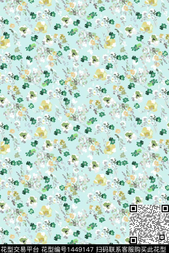 花卉大牌风小清新数码印花华亿平台下载（图片编号: 1449147） - 瓦栏（Walan）