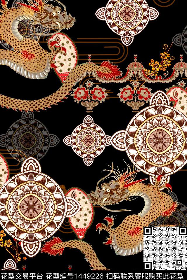 时尚民族风中国风数码印花华亿平台下载（图片编号: 1449226） - 瓦栏（Walan）