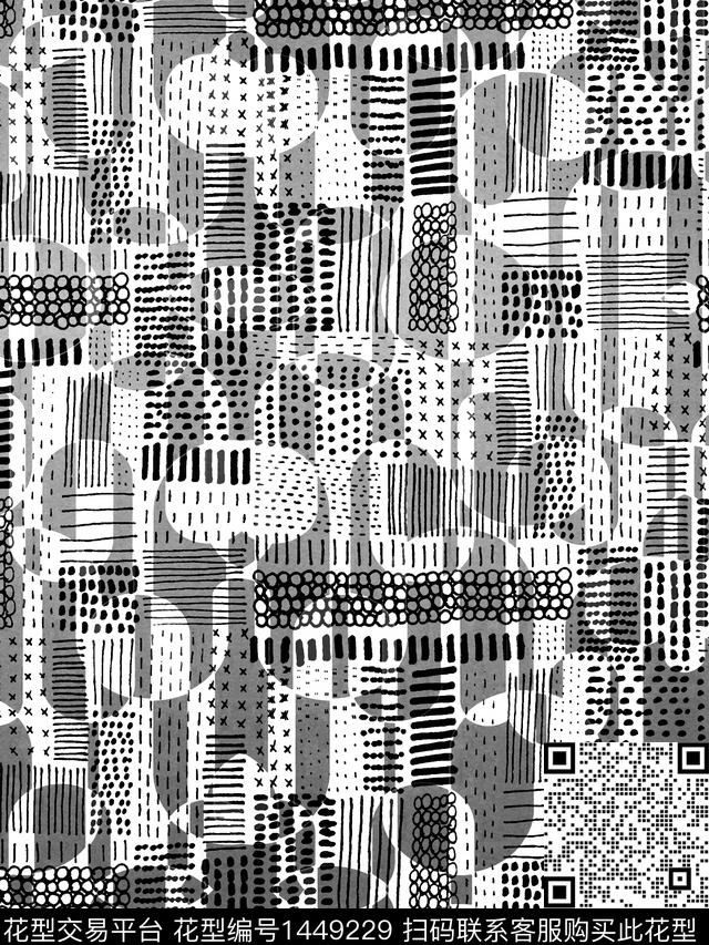 线条几何几何男装数码印花华亿平台下载（图片编号: 1449229） - 瓦栏（Walan）