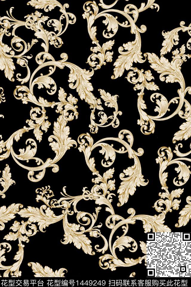 复古真丝欧洲数码印花华亿平台下载（图片编号: 1449249） - 瓦栏（Walan）