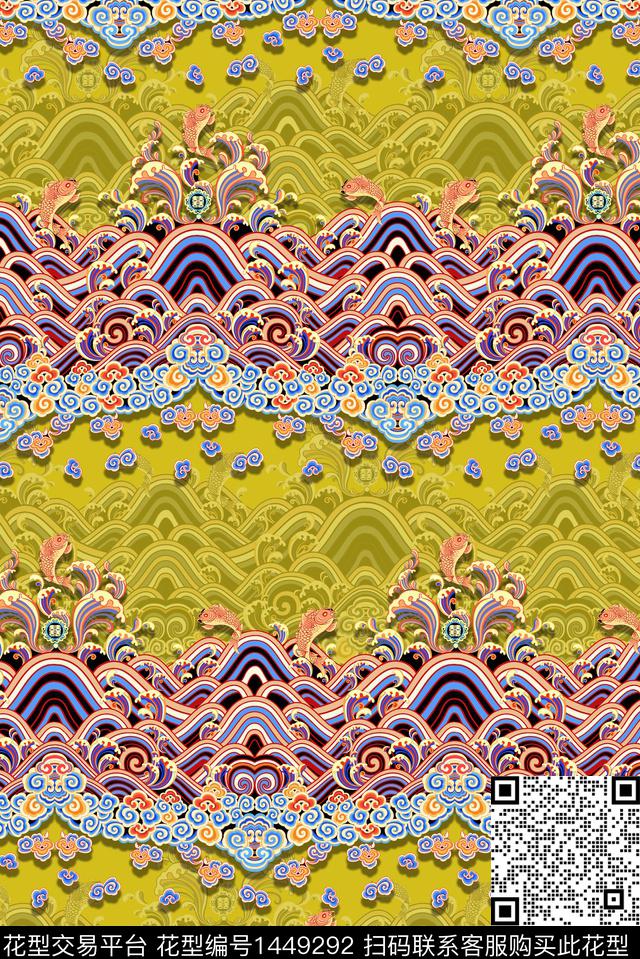 连衣裙数码华亿平台棉麻数码印花华亿平台下载（图片编号: 1449292） - 瓦栏（Walan）