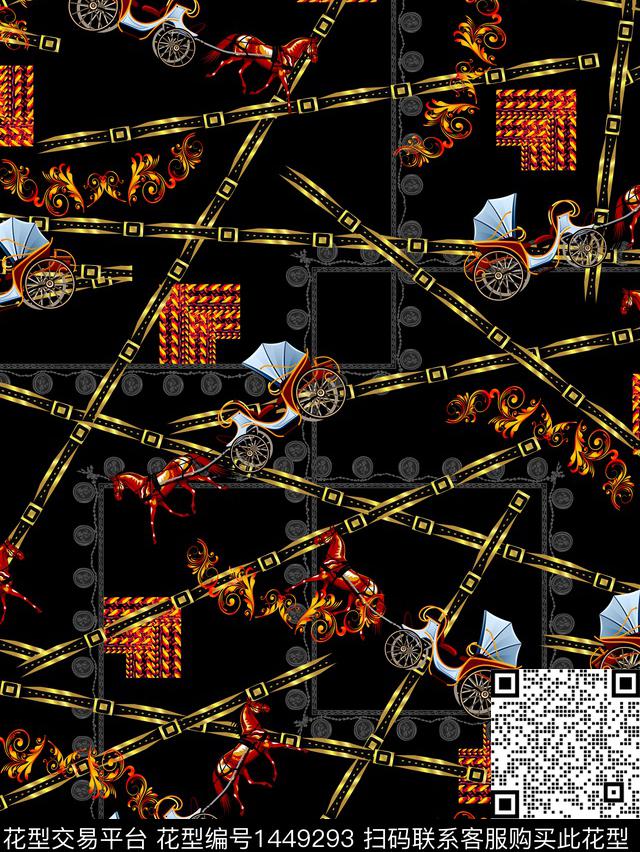 数码华亿平台复古混合拼接数码印花华亿平台下载（图片编号: 1449293） - 瓦栏（Walan）