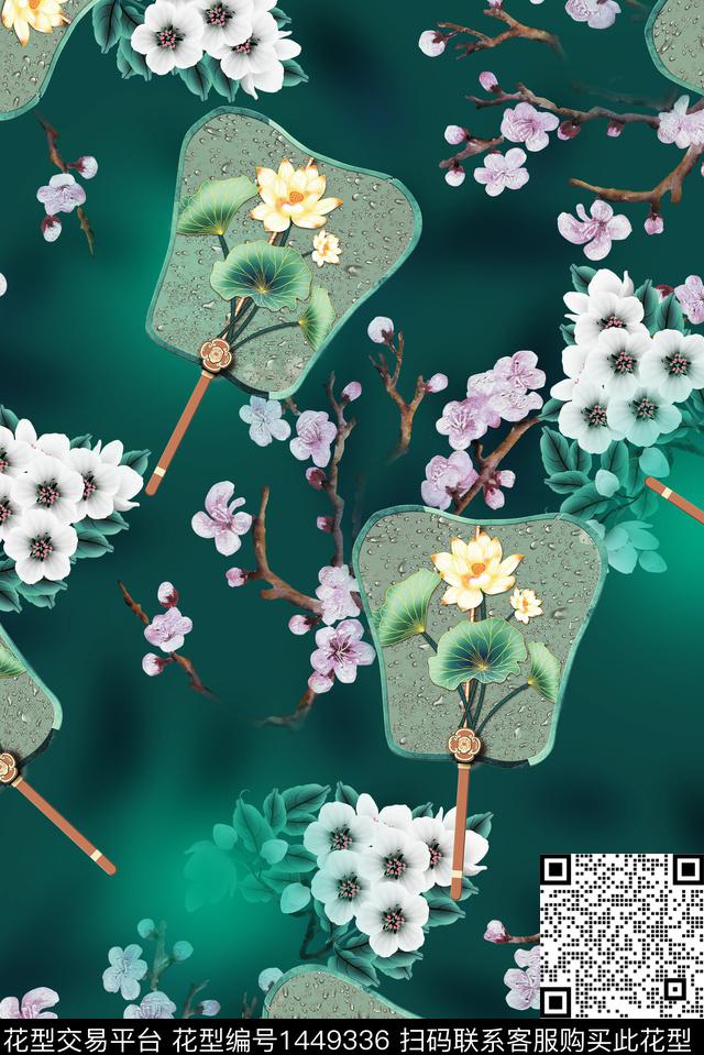 连衣裙数码华亿平台棉麻数码印花华亿平台下载（图片编号: 1449336） - 瓦栏（Walan）