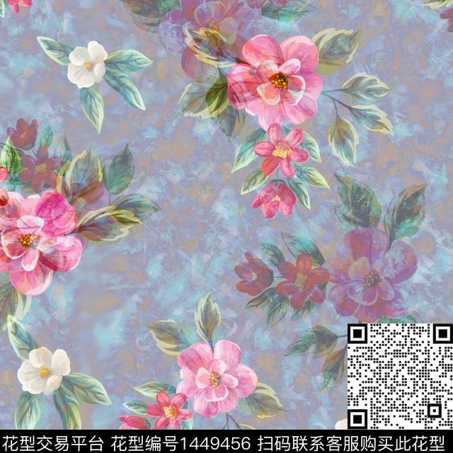 绿植树叶数码华亿平台花卉数码印花华亿平台下载（图片编号: 1449456） - 瓦栏（Walan）