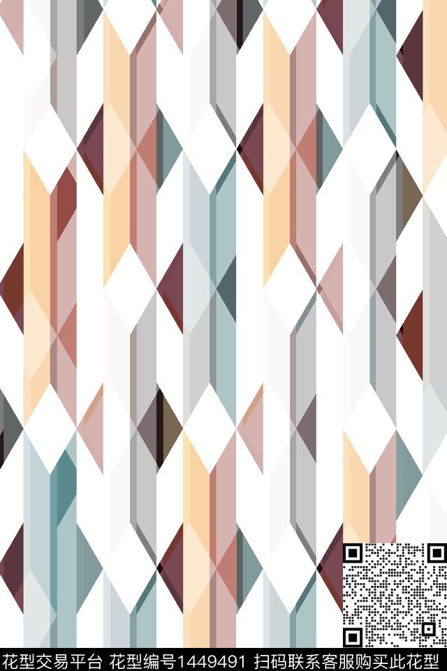 肌理几何大牌风数码印花华亿平台下载（图片编号: 1449491） - 瓦栏（Walan）