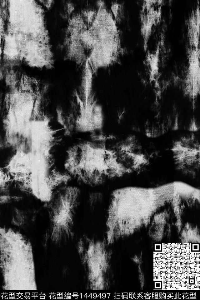 肌理水彩抽象花卉数码印花华亿平台下载（图片编号: 1449497） - 瓦栏（Walan）