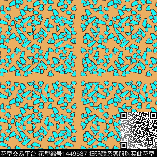 格子几何大牌风传统印花华亿平台下载（图片编号: 1449537） - 瓦栏（Walan）