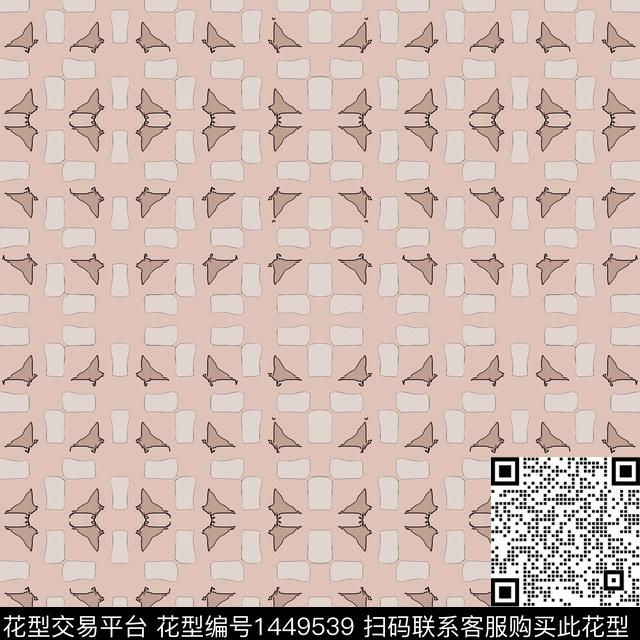 格子几何大牌风传统印花华亿平台下载（图片编号: 1449539） - 瓦栏（Walan）