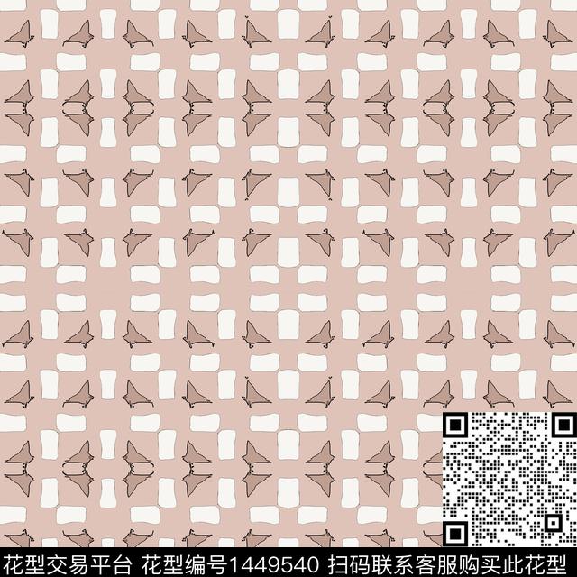 格子几何大牌风传统印花华亿平台下载（图片编号: 1449540） - 瓦栏（Walan）