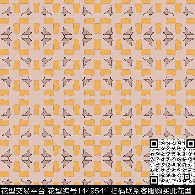 格子几何大牌风传统印花华亿平台下载（图片编号: 1449541） - 瓦栏（Walan）