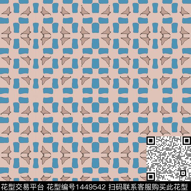 格子几何大牌风传统印花华亿平台下载（图片编号: 1449542） - 瓦栏（Walan）