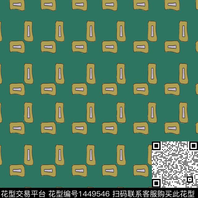 格子几何大牌风传统印花华亿平台下载（图片编号: 1449546） - 瓦栏（Walan）