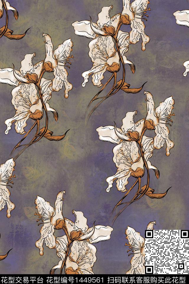 连衣裙数码华亿平台香云纱数码印花华亿平台下载（图片编号: 1449561） - 瓦栏（Walan）