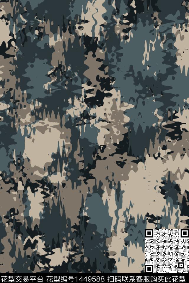 男装迷彩抽象传统印花华亿平台下载（图片编号: 1449588） - 瓦栏（Walan）