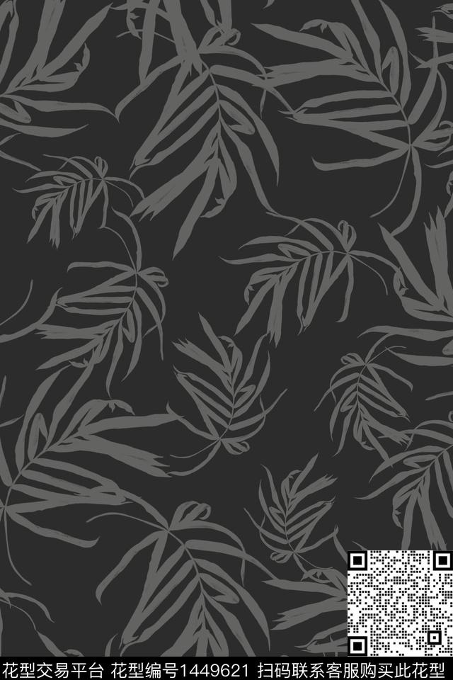 男装休闲绿植树叶传统印花华亿平台下载（图片编号: 1449621） - 瓦栏（Walan）