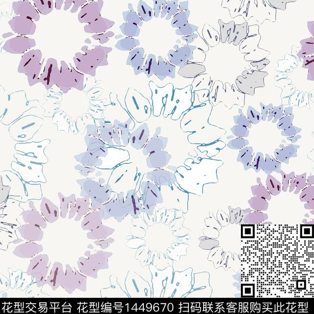 大牌风抽象小碎花数码印花华亿平台下载（图片编号: 1449670） - 瓦栏（Walan）