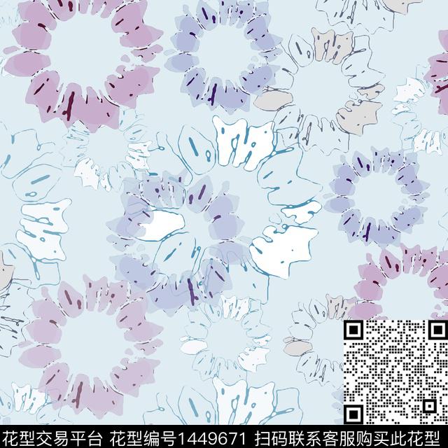 大牌风抽象小碎花数码印花华亿平台下载（图片编号: 1449671） - 瓦栏（Walan）