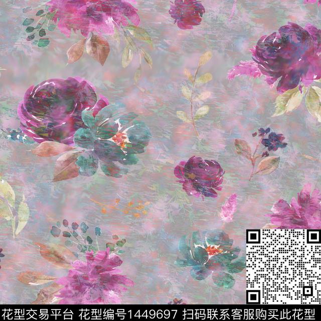 绿植树叶数码华亿平台花卉数码印花华亿平台下载（图片编号: 1449697） - 瓦栏（Walan）