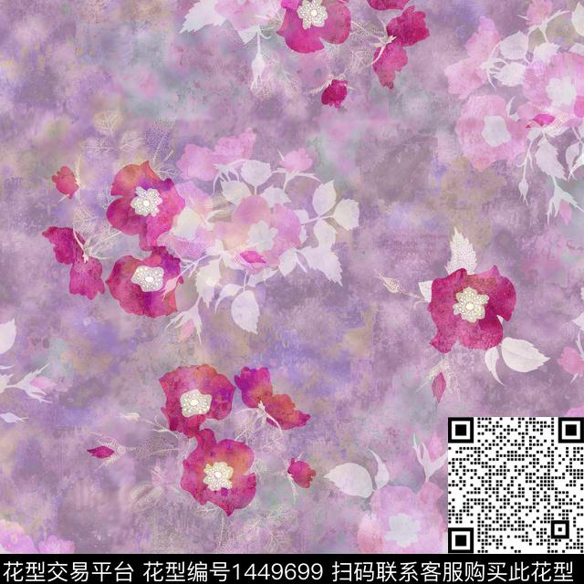 绿植树叶数码华亿平台花卉数码印花华亿平台下载（图片编号: 1449699） - 瓦栏（Walan）