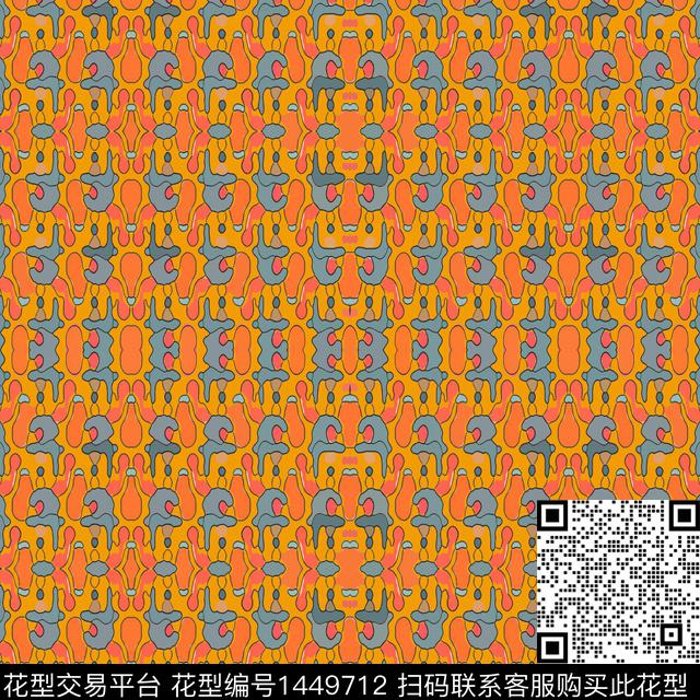 几何大牌风抽象数码印花华亿平台下载（图片编号: 1449712） - 瓦栏（Walan）