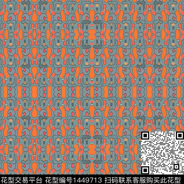 几何大牌风抽象数码印花华亿平台下载（图片编号: 1449713） - 瓦栏（Walan）