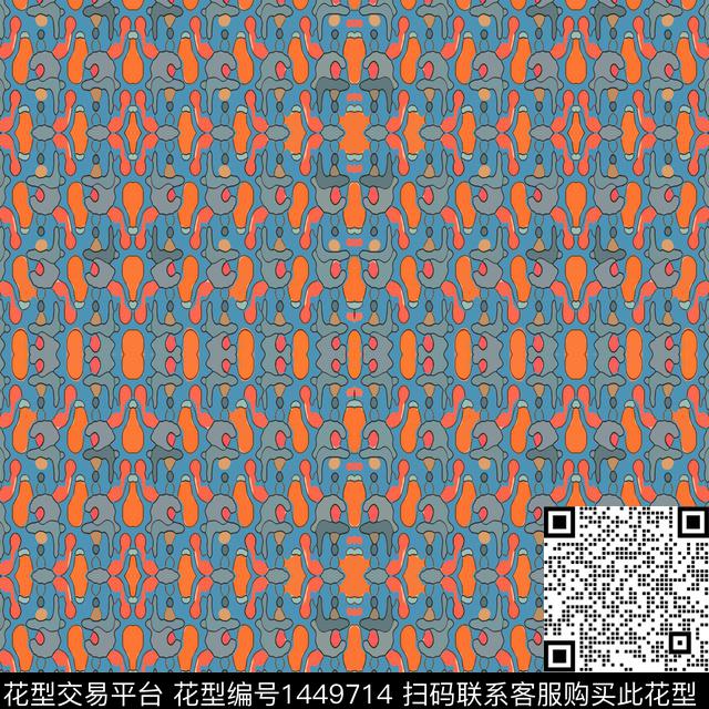 几何大牌风抽象数码印花华亿平台下载（图片编号: 1449714） - 瓦栏（Walan）