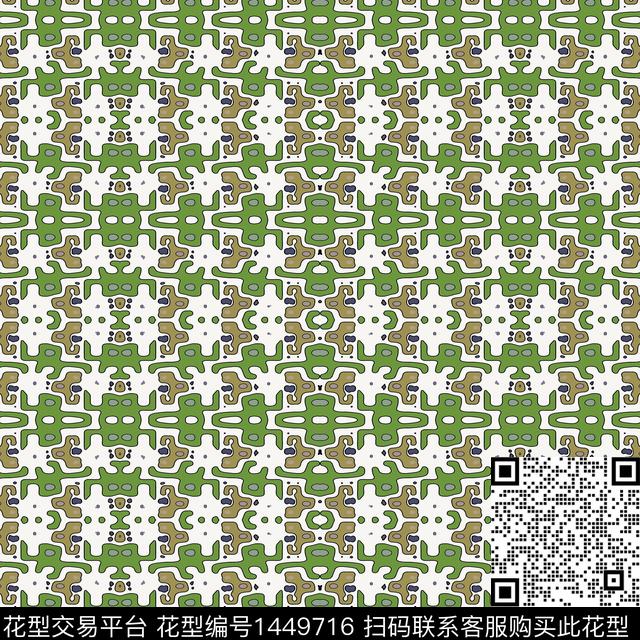 几何大牌风抽象传统印花华亿平台下载（图片编号: 1449716） - 瓦栏（Walan）