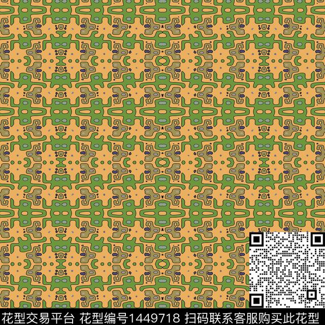 几何大牌风抽象传统印花华亿平台下载（图片编号: 1449718） - 瓦栏（Walan）