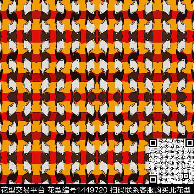 几何大牌风抽象传统印花华亿平台下载（图片编号: 1449720） - 瓦栏（Walan）