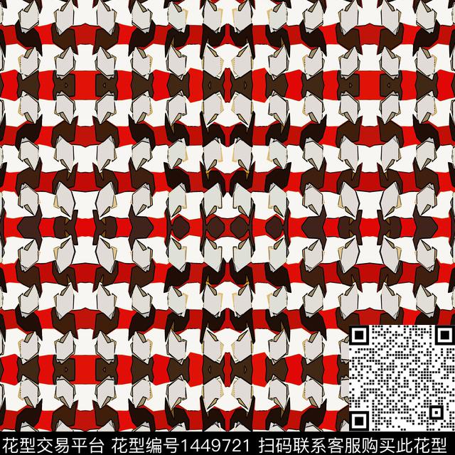 几何大牌风抽象传统印花华亿平台下载（图片编号: 1449721） - 瓦栏（Walan）