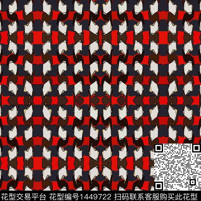 几何大牌风抽象传统印花华亿平台下载（图片编号: 1449722） - 瓦栏（Walan）