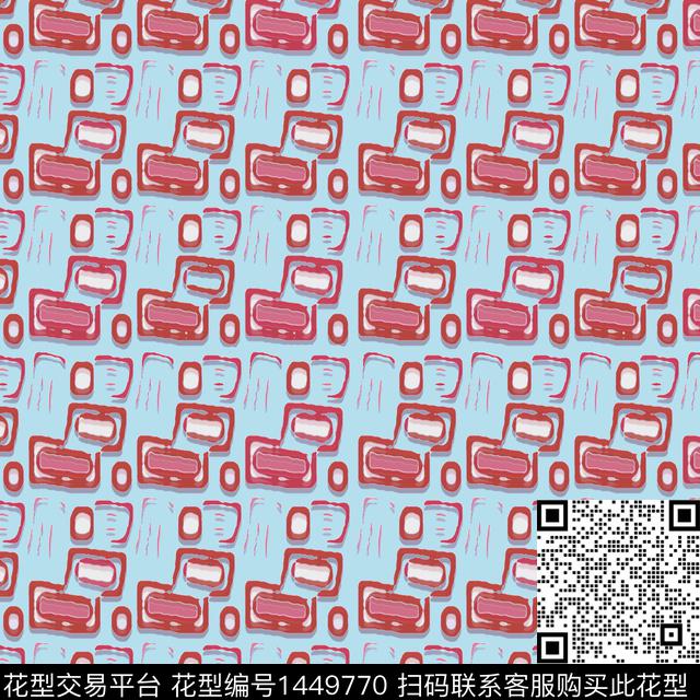 格子几何大牌风传统印花华亿平台下载（图片编号: 1449770） - 瓦栏（Walan）