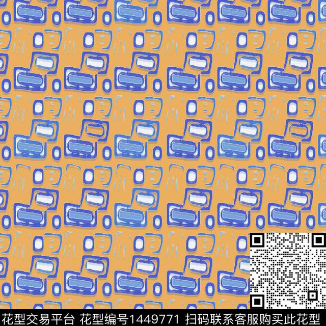 格子几何大牌风传统印花华亿平台下载（图片编号: 1449771） - 瓦栏（Walan）