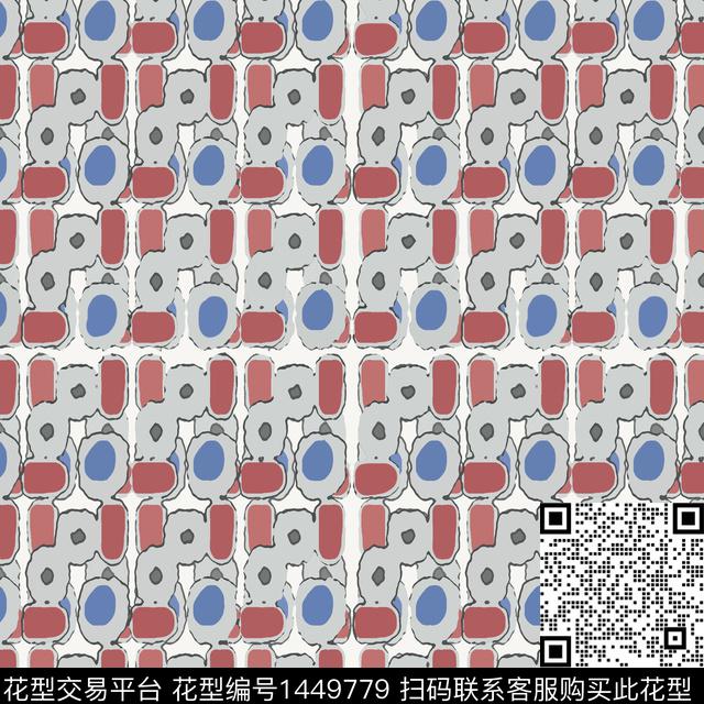 格子几何大牌风传统印花华亿平台下载（图片编号: 1449779） - 瓦栏（Walan）