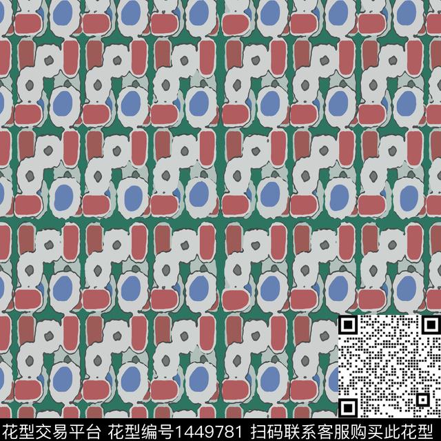 格子几何大牌风传统印花华亿平台下载（图片编号: 1449781） - 瓦栏（Walan）