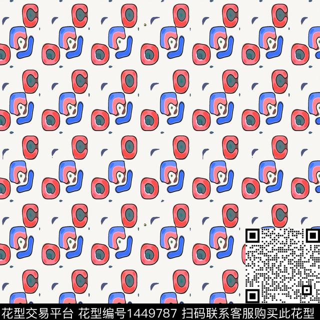 格子几何大牌风数码印花华亿平台下载（图片编号: 1449787） - 瓦栏（Walan）