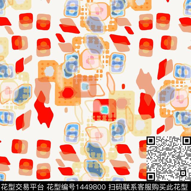 格子几何大牌风数码印花华亿平台下载（图片编号: 1449800） - 瓦栏（Walan）