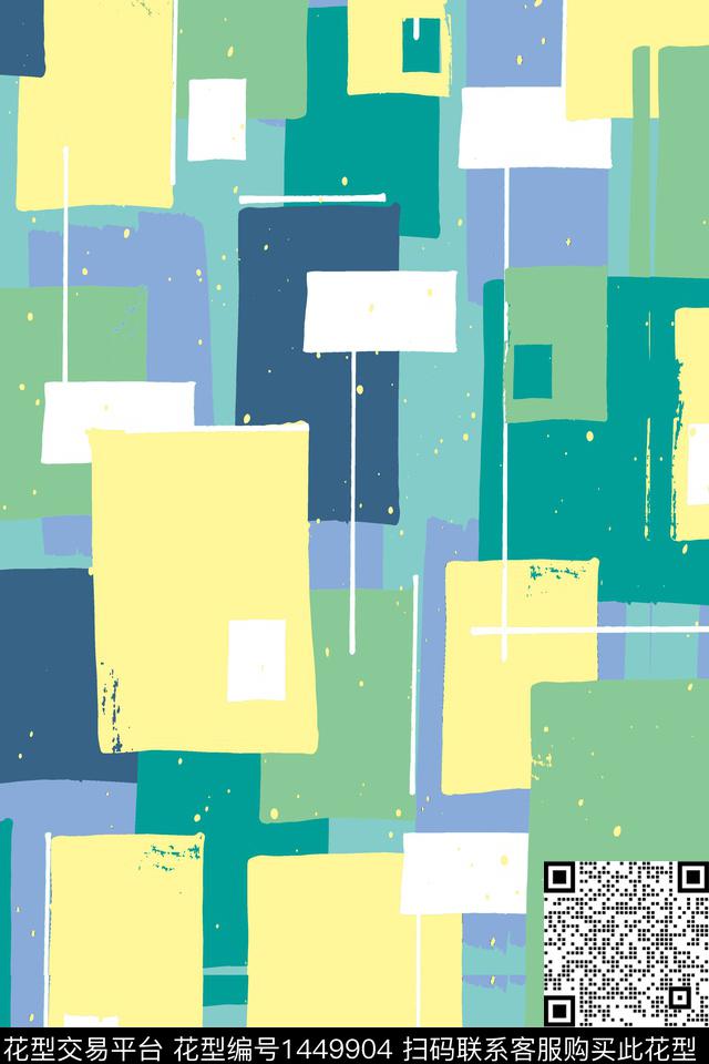 男装满版花撞色绿色数码印花华亿平台下载（图片编号: 1449904） - 瓦栏（Walan）