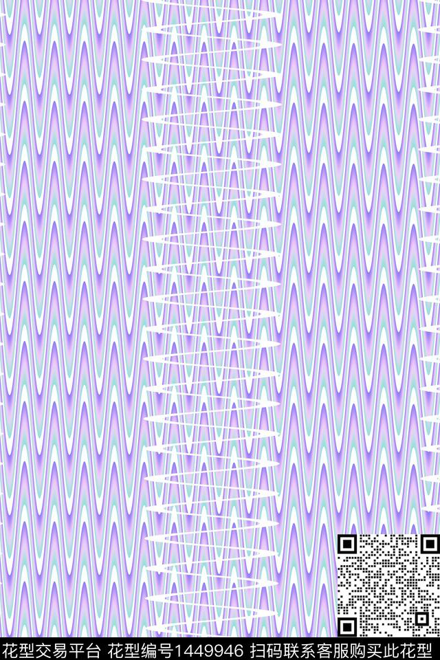 线条画几何简约数码印花华亿平台下载（图片编号: 1449946） - 瓦栏（Walan）