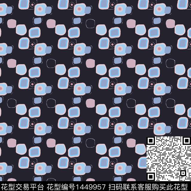 格子几何大牌风数码印花华亿平台下载（图片编号: 1449957） - 瓦栏（Walan）