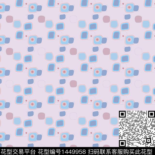 格子几何大牌风数码印花华亿平台下载（图片编号: 1449958） - 瓦栏（Walan）