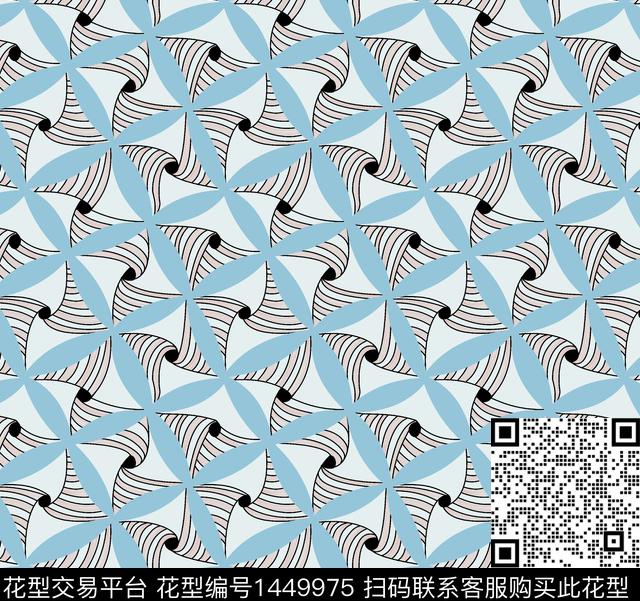 抽象女装几何传统印花华亿平台下载（图片编号: 1449975） - 瓦栏（Walan）