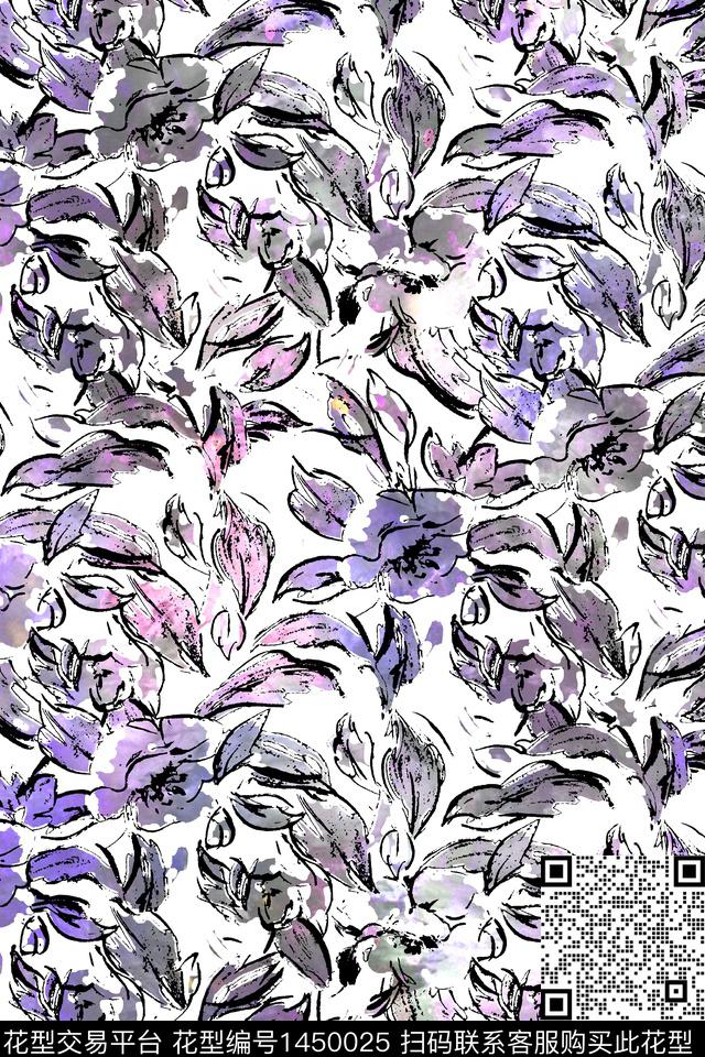 水彩水墨风扎染华亿平台数码印花华亿平台下载（图片编号: 1450025） - 瓦栏（Walan）